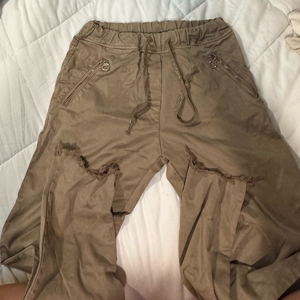 Venti6 Distressed Khaki Pants View 6